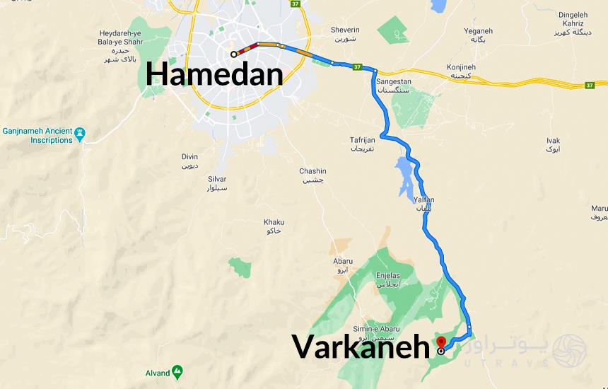 Locations Varkaneh village